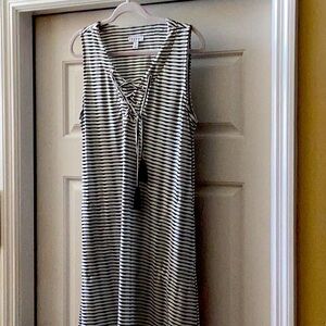 Tribal Black and White Striped dress